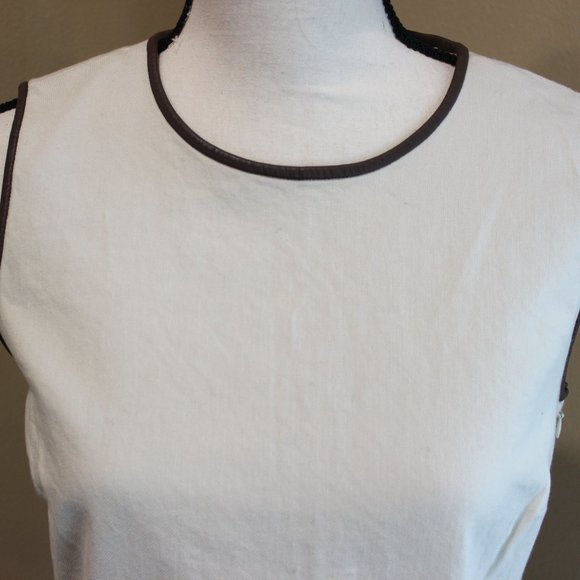 "KATE SPADE" LEATHER TRIM RUFFLE HEM DRESS SZ 6 - Picture 3 of 7